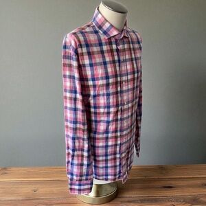 LEDBURY FINE SHIRTING CLASSIC FIT COTTON LONG SLEEVE SHIRT SIZE 17.5